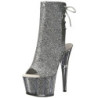 Silver glitter 18 cm ADORE-1018G womens platform soled ankle boots