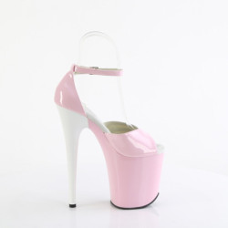 Patent 20 cm FLAMINGO-884 rose pleaser shoes with high heels
