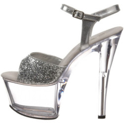 Argento Scintillare 18 cm SKY-310 Plateau Sandali Tacco Altissimo