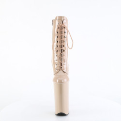 Beige Patent 25,5 cm BEYOND-1020 extrem platform high heels ankle boots