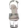 Silver Glitter 18 cm SKY-310 Platform High Heeled Sandal Shoes