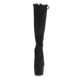 Vegano suede 18 cm ADORE-2008 stivali tacco piattaforma exotic pole in nero