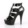 Nero Verniciata 15 cm DELIGHT-658 scarpe pleaser con plateau e tacco alto