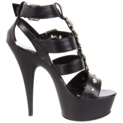 Nero Ecopelle 15 cm DELIGHT-658 scarpe pleaser con plateau e tacco alto