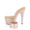 Gold rhinestone 18 cm BEJEWELED-712RS pleaser high heels ankle cuff