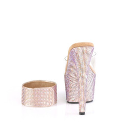 Gold rhinestone 18 cm BEJEWELED-712RS pleaser high heels ankle cuff