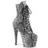 ADORE - 18 cm pleaser high heels ankle boots Snake pattern black