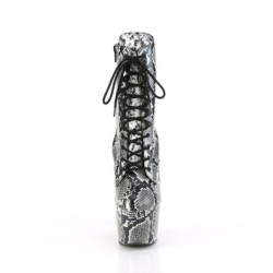 ADORE - 18 cm pleaser high heels ankle boots Snake pattern black