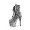 ADORE - 18 cm pleaser high heels ankle boots Snake pattern black