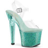 Green 18 cm LOVESICK-708SG glitter platform sandals shoes