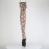 Patent Snake pattern 15 cm DELIGHT brown overknee boots with laces