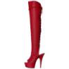 Red Leatherette 15 cm DELIGHT-3019 Platform Thigh High Boots