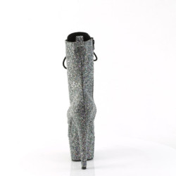 Black glitter 18 cm ADORE-1040GR high heels ankle boots platform