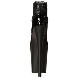 Nero tessuto del merletto 20 cm FLAMINGO-896LC Stivaletti Stringati Donna