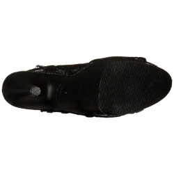 Nero tessuto del merletto 20 cm FLAMINGO-896LC Stivaletti Stringati Donna