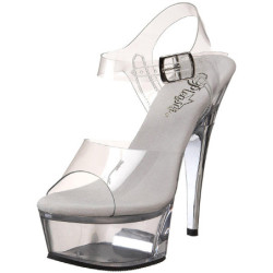 Trasparente Strass 15 cm CAPTIVA-608 Plateau Sandali Tacco Altissimo