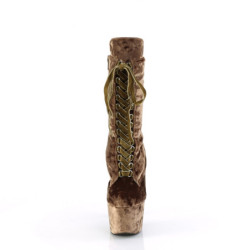Velvet 18 cm ADORE-1045VEL khaki heeled boots + protective toe caps
