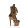 Velvet 18 cm ADORE-1045VEL khaki heeled boots + protective toe caps