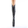 Leatherette 20 cm FLAMINGO-3014 Black overknee boots with laces
