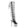 Black Leatherette 18 cm BEJRSF-7 womens fringe boots high heels