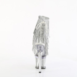 Silver 18 cm SPECTATOR-1017RSF fringe ankle boots high heels