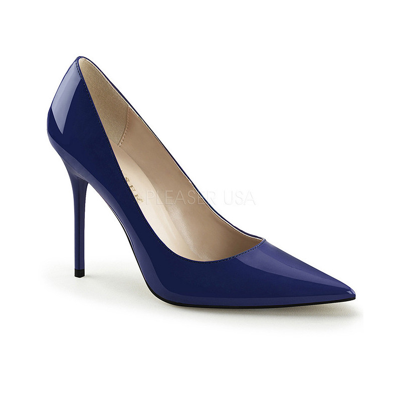 Blue Shiny 10 cm CLASSIQUE-20 pointed toe stiletto pumps