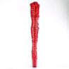 Verniciata 20 cm FLAMINGO-3028 stivali alti alla coscia tacchi alti con fibbia rosso