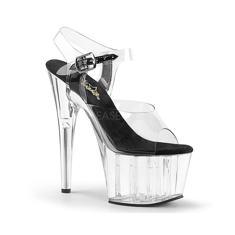 Black 18 cm ADORE-708 High Heels Acrylic Platform