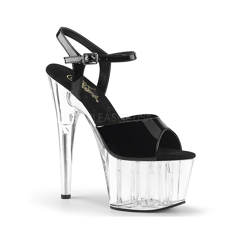 Black 18 cm ADORE-709 High Heels Acrylic Platform