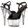 Nero 18 cm ADORE-709 Plexiglass Plateau Tacchi Alti a Spillo