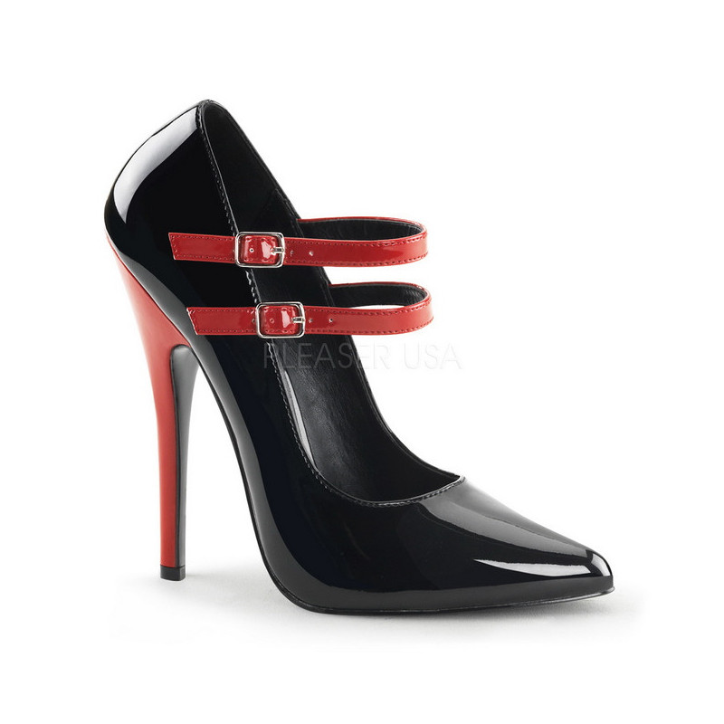 Black Red 15 cm DOMINA-442 Womens Shoes with High Heels