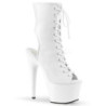 White Leatherette 18 cm ADORE-1016 Open Toe Platform Ankle Calf Boots