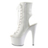 Bianco Ecopelle 18 cm ADORE-1016 Plateau Stivaletti Donna Open Toe