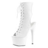 White Leatherette 18 cm ADORE-1016 Open Toe Platform Ankle Calf Boots