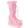 Pelliccia sintetica 7 cm CUBBY-311 lolita stivali donna con plateau in rosa