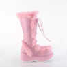 Faux Fur Trim 7 cm CUBBY-311 lolita boots platform in rose