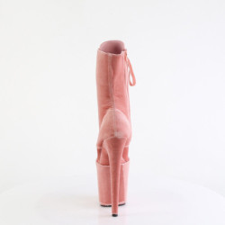 Velvet 20 cm FLAMINGO-1045VEL Rose heeled boots + protective toe caps