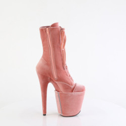 Velvet 20 cm FLAMINGO-1045VEL Rose heeled boots + protective toe caps