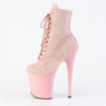 FLAMINGO-1020RM 20 cm pleaser high heels ankle boots strass rose