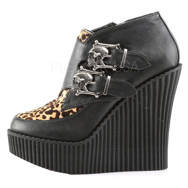 demonia CREEPER-306 scarpe con zeppa alta leopardo taglie 35 - 36
