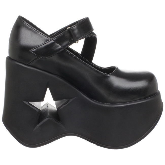 demonia DYNAMITE-03 scarpe con zeppa alta nero taglie 37 - 38