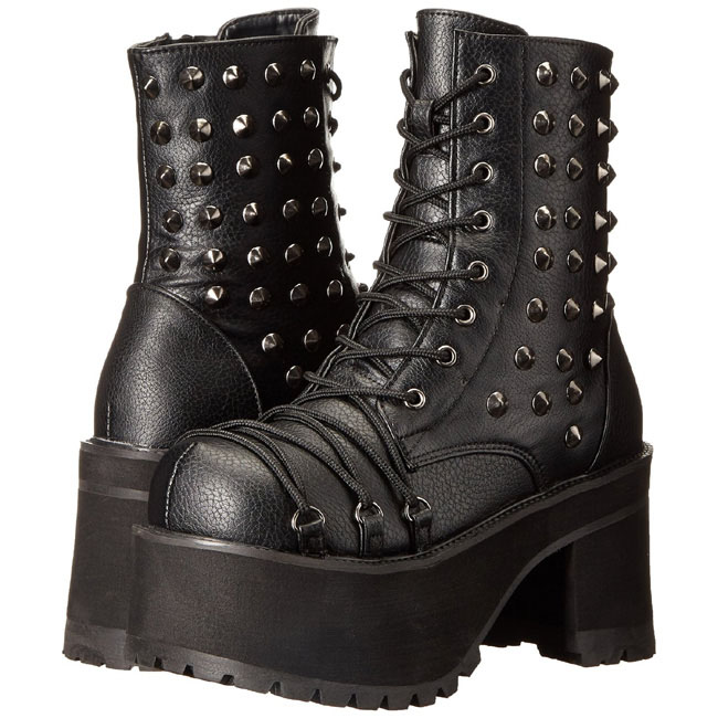 demonia RANGER-208 stivaletti gothic da donna nero taglie 38 - 39