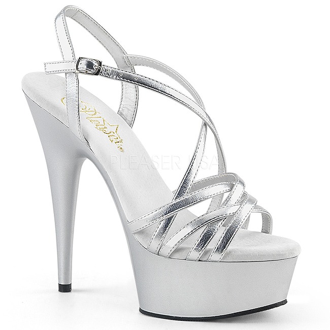 DELIGHT-613 high heels scarpe sexy argento taglie 35 - 36