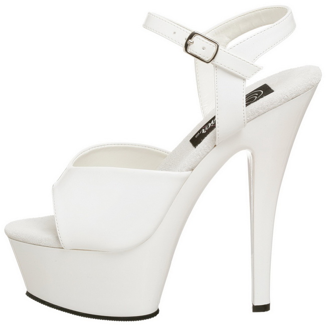 KISS-209 plateau high heels pleaser bianco taglie 35 - 36