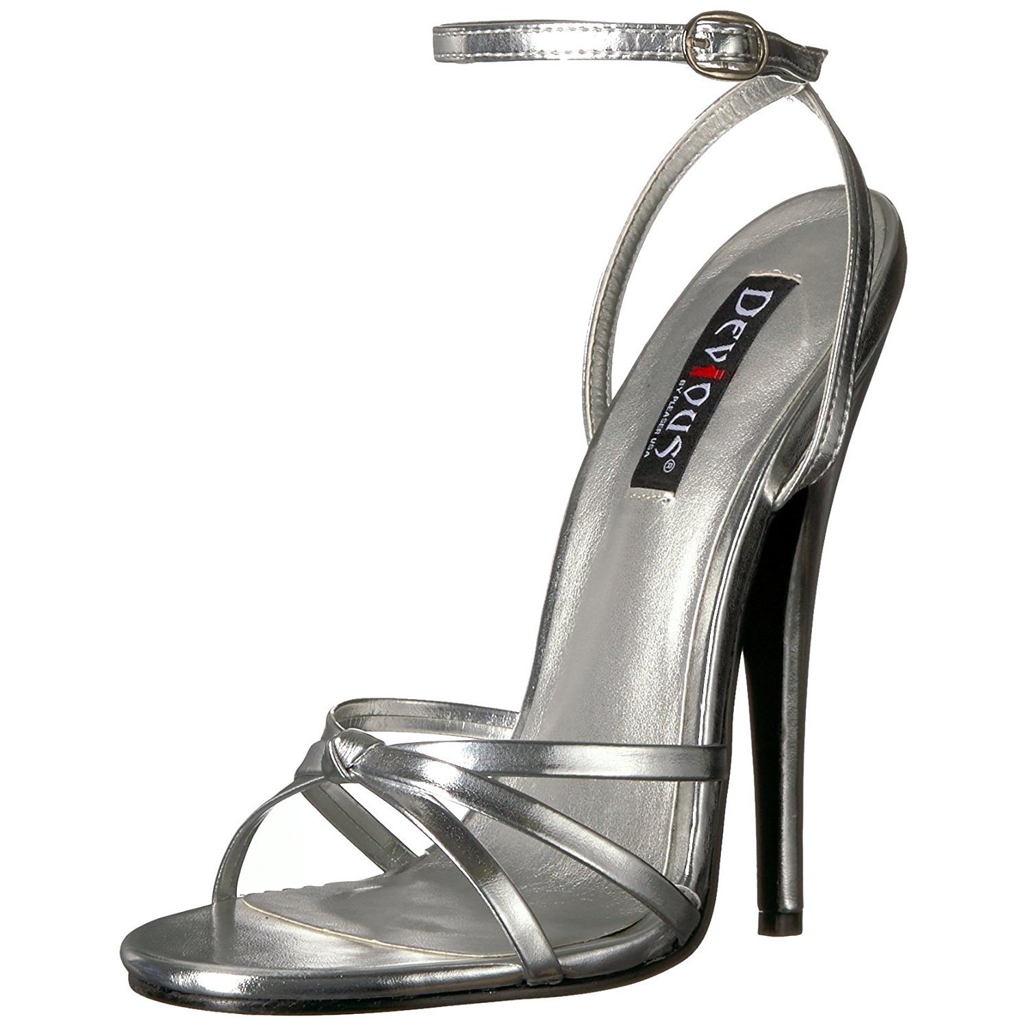 DOMINA-108 sandali con tacchi a spillo argento pleaser - pi alto