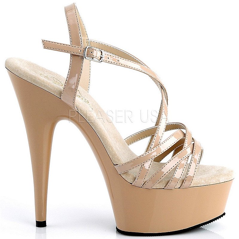 Pleaser DELIGHT-613 sandali con plateau sexy cipria taglie 38 - 39