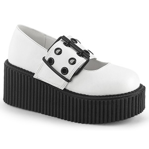 Bianchi 7,5 cm CREEPER-230 maryjane scarpe creepers donna fibbia larga