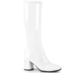 Bianco Verniciata 7,5 cm GOGO-300-2 stivali con tacco largo