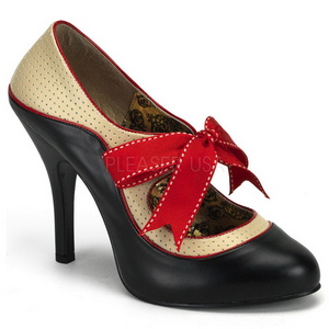 Black Beige 11,5 cm rockabilly TEMPT-27 Womens Shoes with High Heels