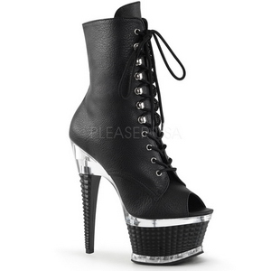 Black Leatherette 16,5 cm ILLUSION-1021 womens ankle boots platform